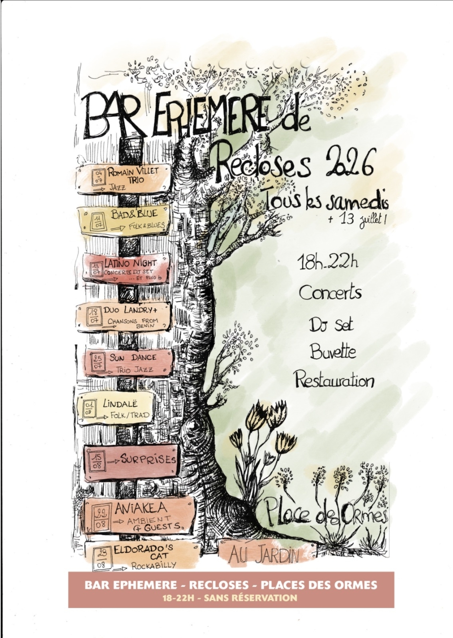 Affiche concert Aniakea Recloses